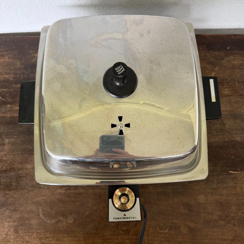 Vintage 1960's Toastmaster Electric Skillet Stainless Steel Fully Immersible MCM